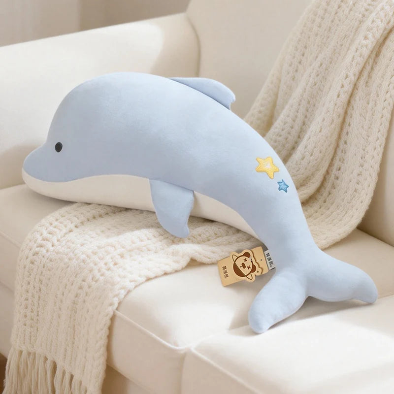Cute White Seal Plush with Embroidered Fish - Image 7