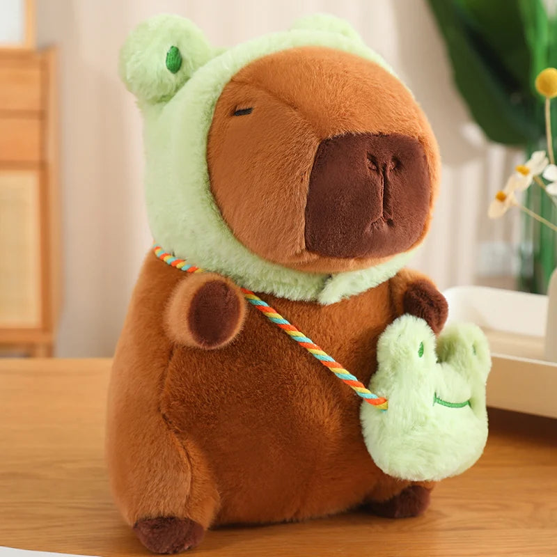 Adorable Capybara Plush with Animal Hood and Bag - Image 7