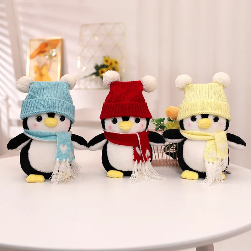 Plush Penguin Pair with Knitted Pom-Pom Hats - Image 3
