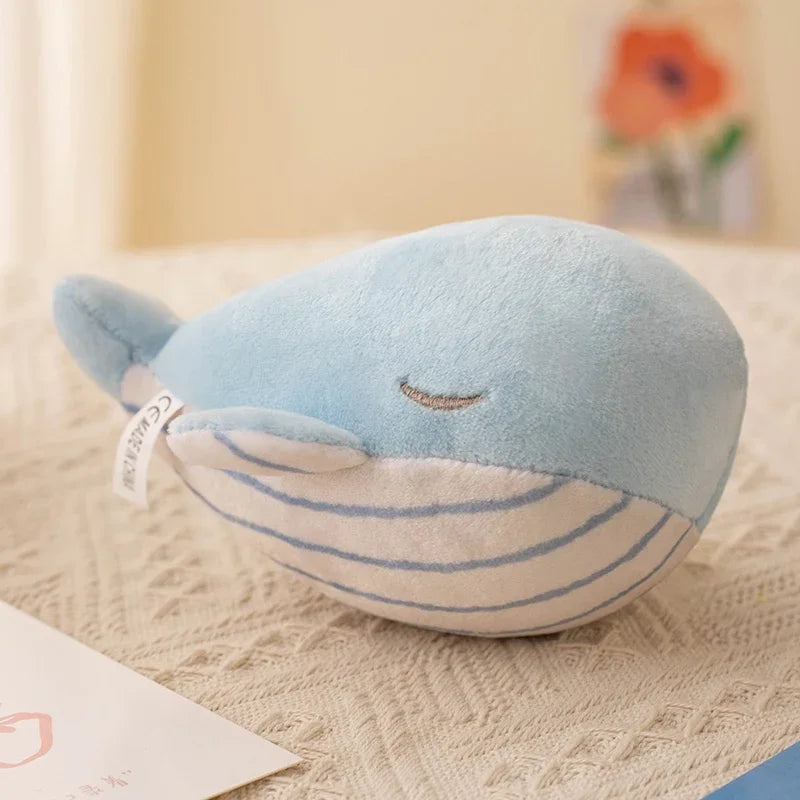 Cute Sleeping Whale Plush Keychain with Gold Clasp - Image 13