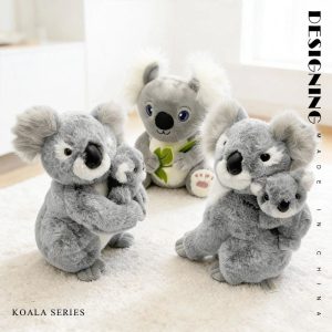 Soft Grey Koala Plush with Baby Joey