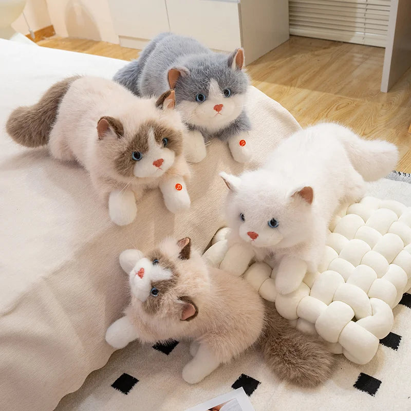 Fluffy Realistic Plush Cat Toy - Image 3