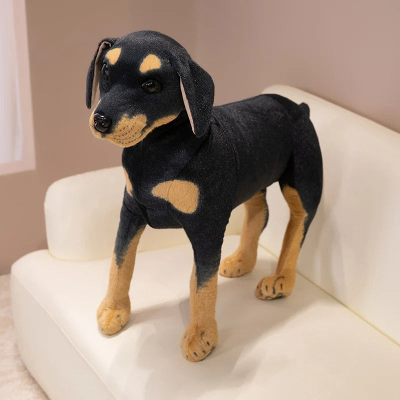 Realistic Black and Tan Dachshund Plush Dog Duo - Image 2