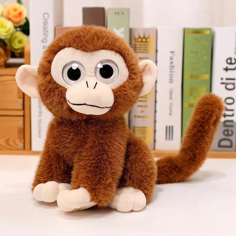 Cute Brown Monkey Plush Toy with Big Eyes - Image 6