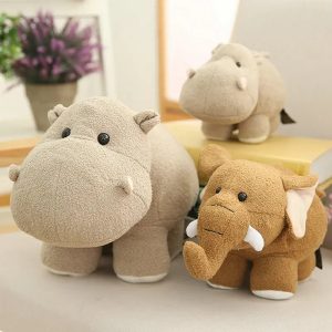 Soft Chubby Beige Hippo Plush Toy