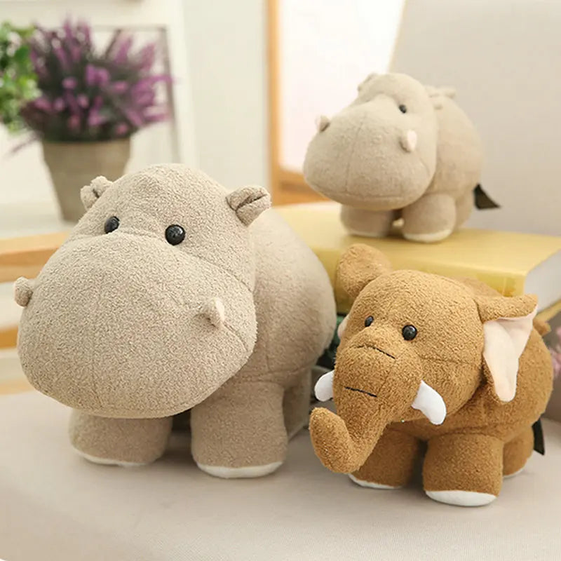 Soft Chubby Beige Hippo Plush Toy