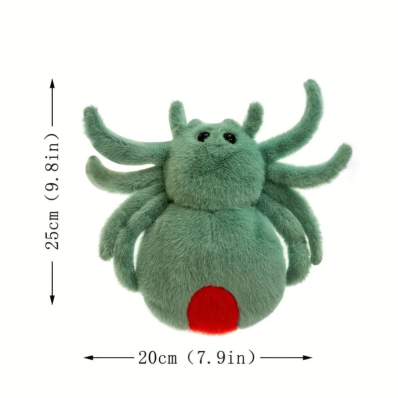Cute Fuzzy Spider Plush with Red Heart - Image 2
