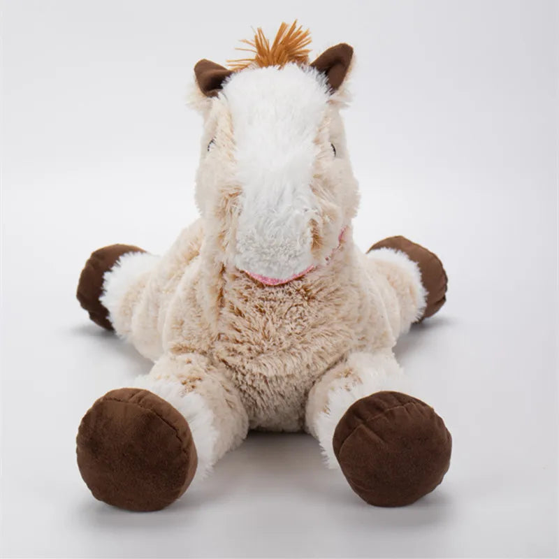Oversized Lying Down Plush Horse with Pink Collar - Image 4