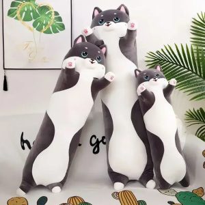 Cute Gray and White Husky Plush Body Pillow