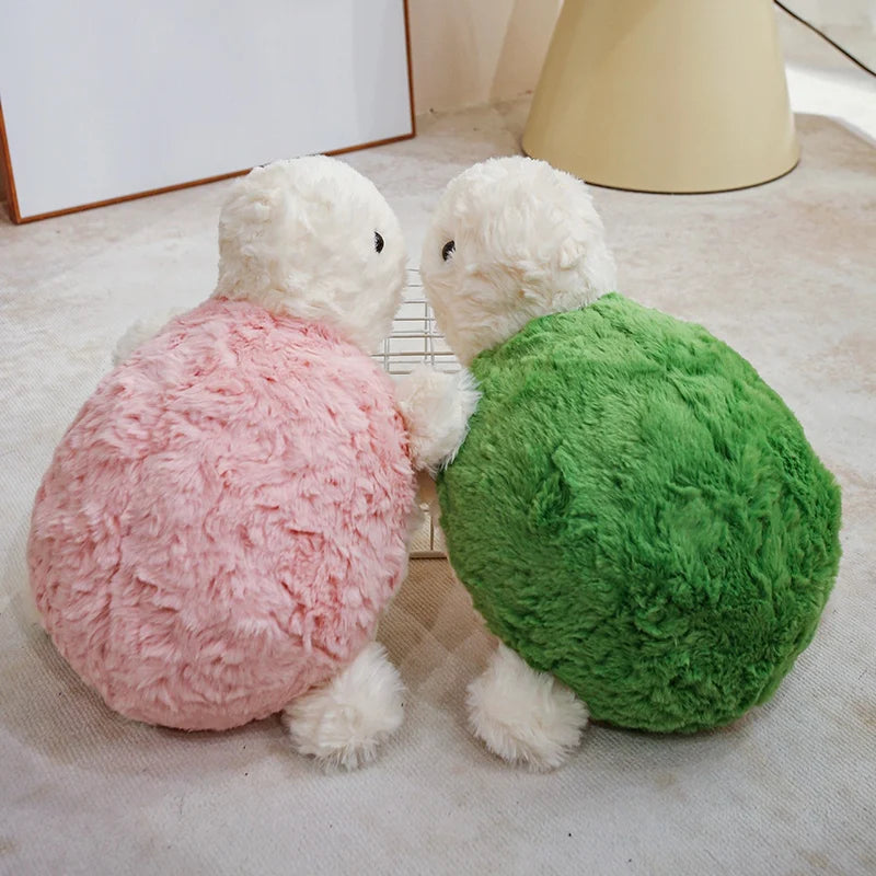 Cuddly Plush Turtle with Pink or Green Shell - Image 2