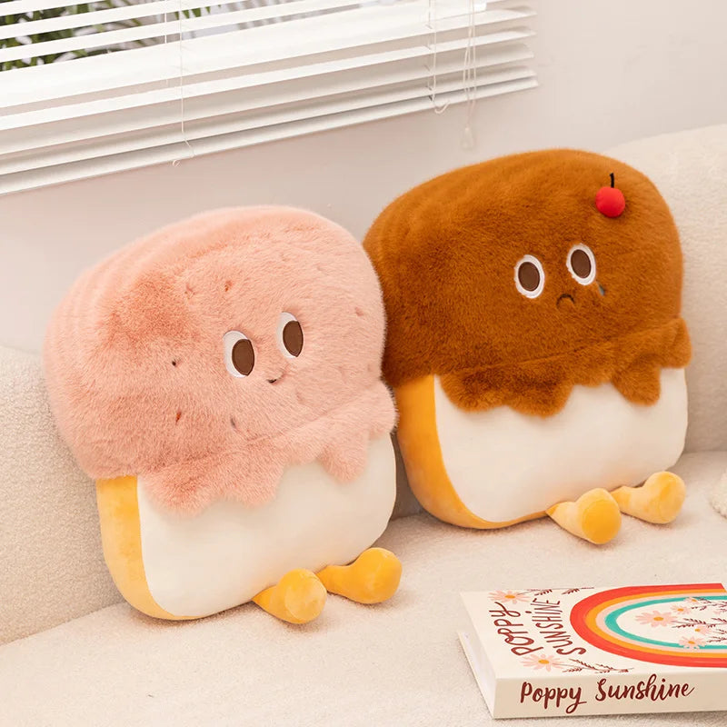 Cute Fuzzy Peach Toast Plush Pillow - Image 6