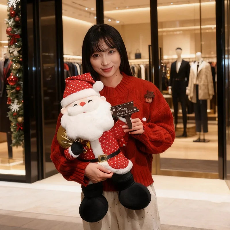 Standing Santa Claus Plush with Snowflake Suit and Sign - Image 3