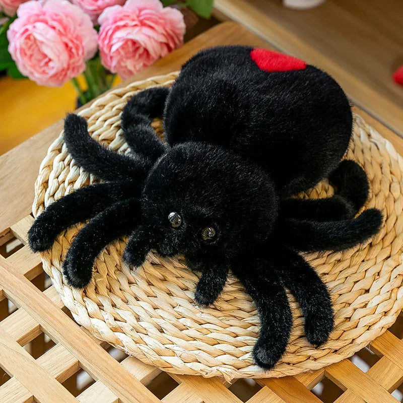 Plush Black Widow Spider with Red Hourglass - Image 10