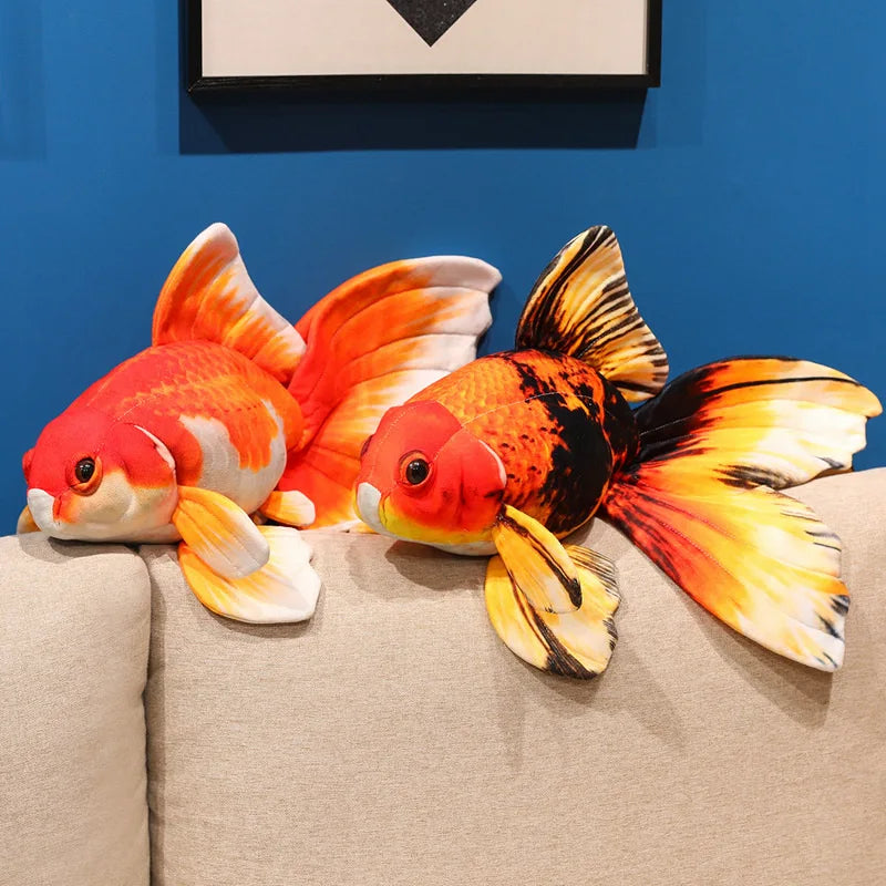 Realistic Orange Goldfish Plush with Flowing Fins - Image 4