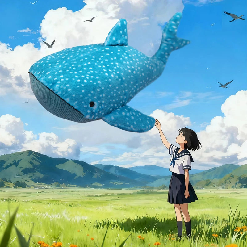 Blue Polka Dot Whale Shark Plush Toy - Image 2
