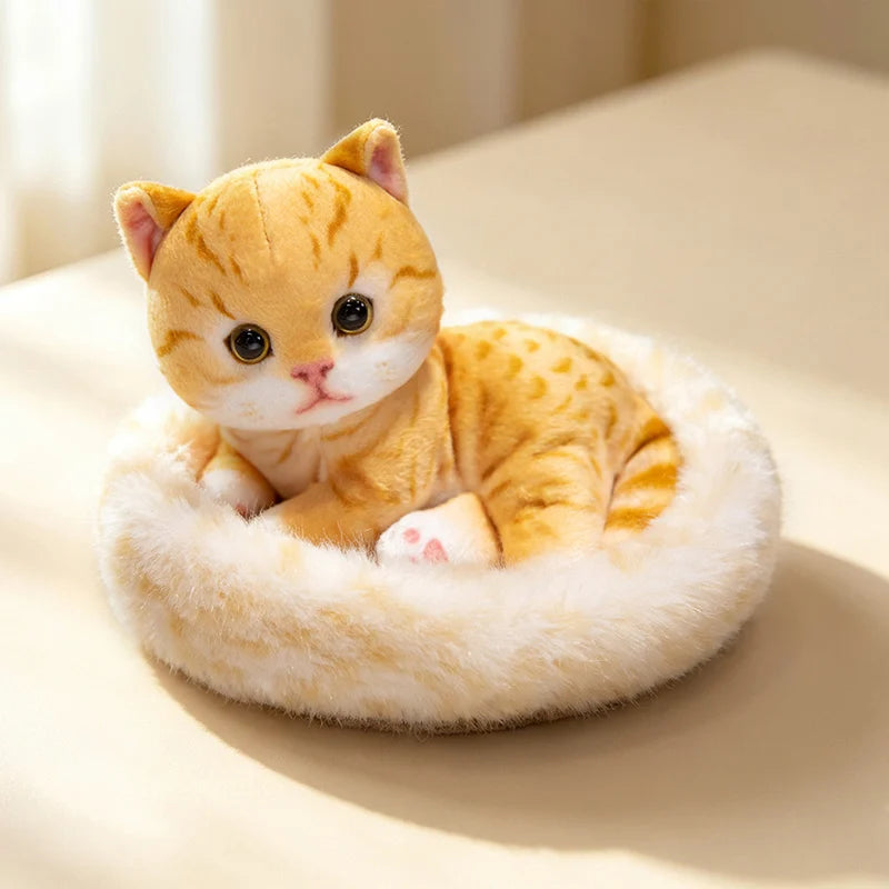 Soft Plush Kitten with Cozy Fabric House Bed - Image 6