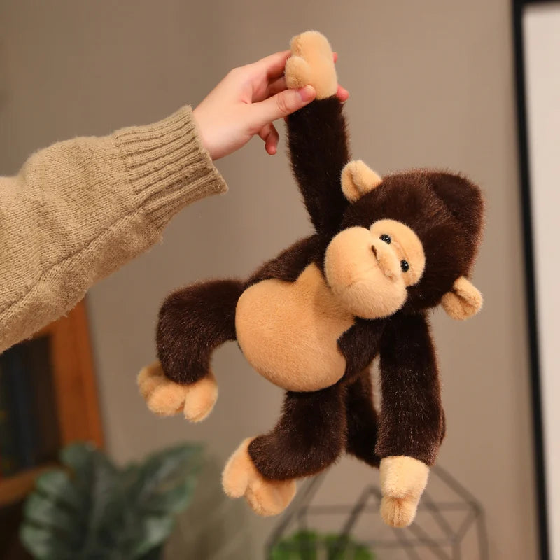 Sweet Fuzzy Brown and Orange Monkey Plush Toy - Image 6