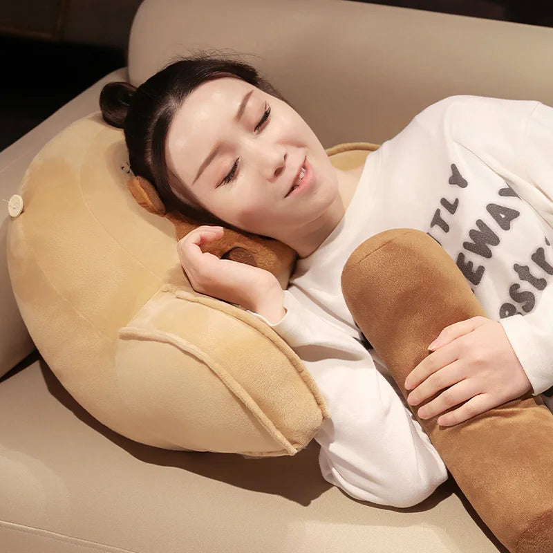 Soft Capybara Plush Reading Pillow with Neck Support - Image 5