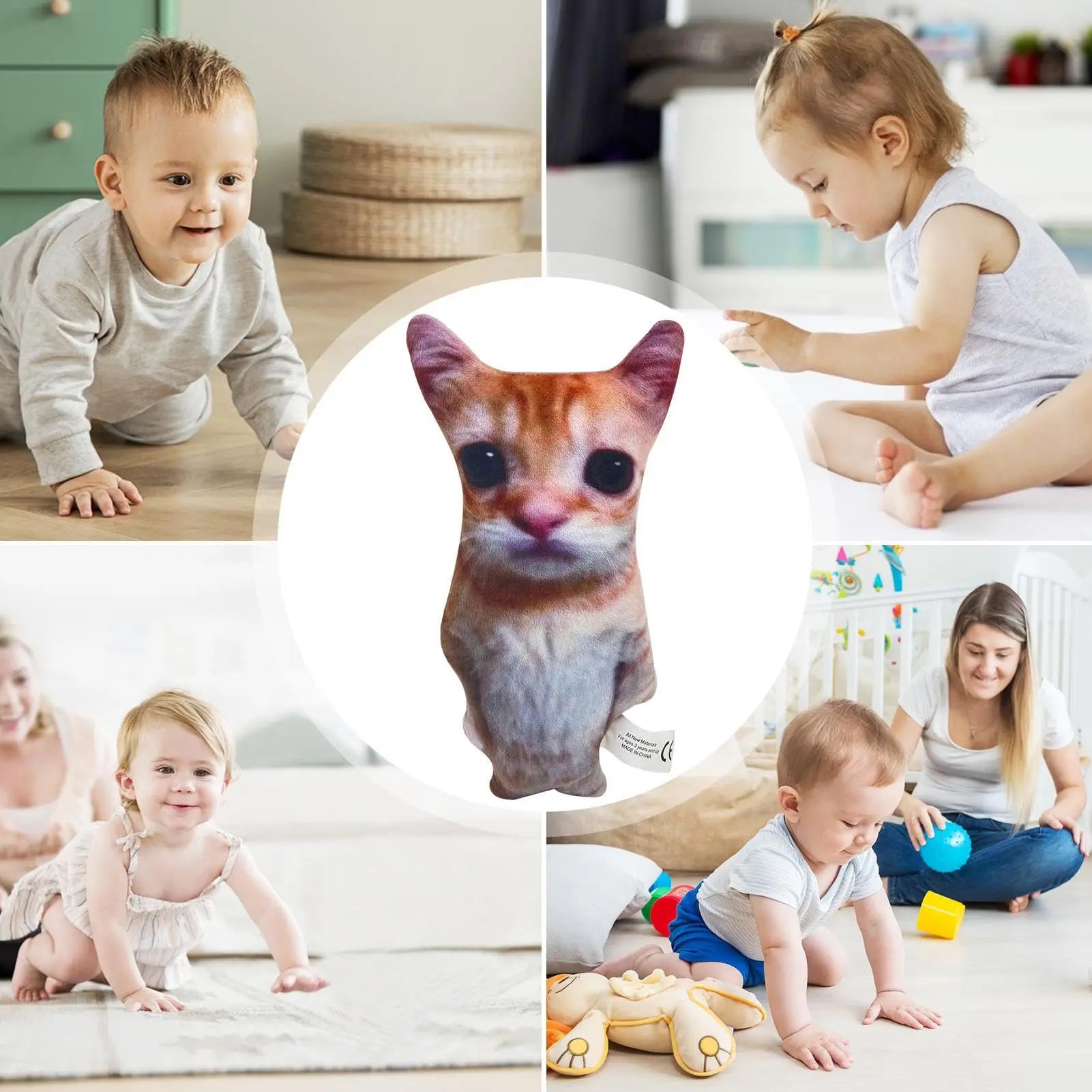 Funny Distorted Cat Face Plush Pillow - Image 2