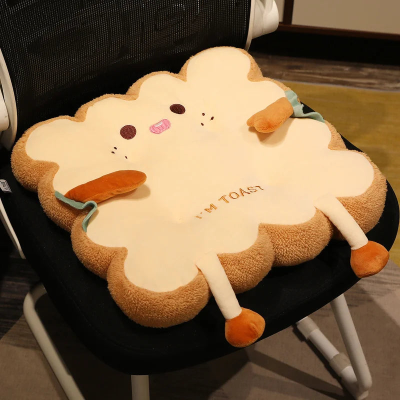 Kawaii Soft Toast Bread Slice Plush Pillow - Image 5