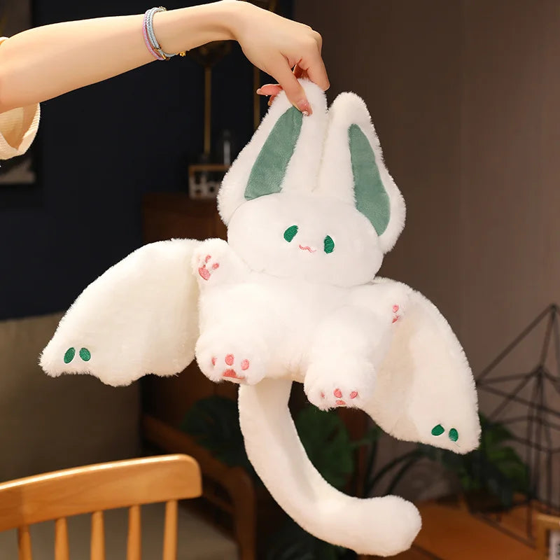 Fluffy White Winged Rabbit Plush Neck Pillow - Image 4