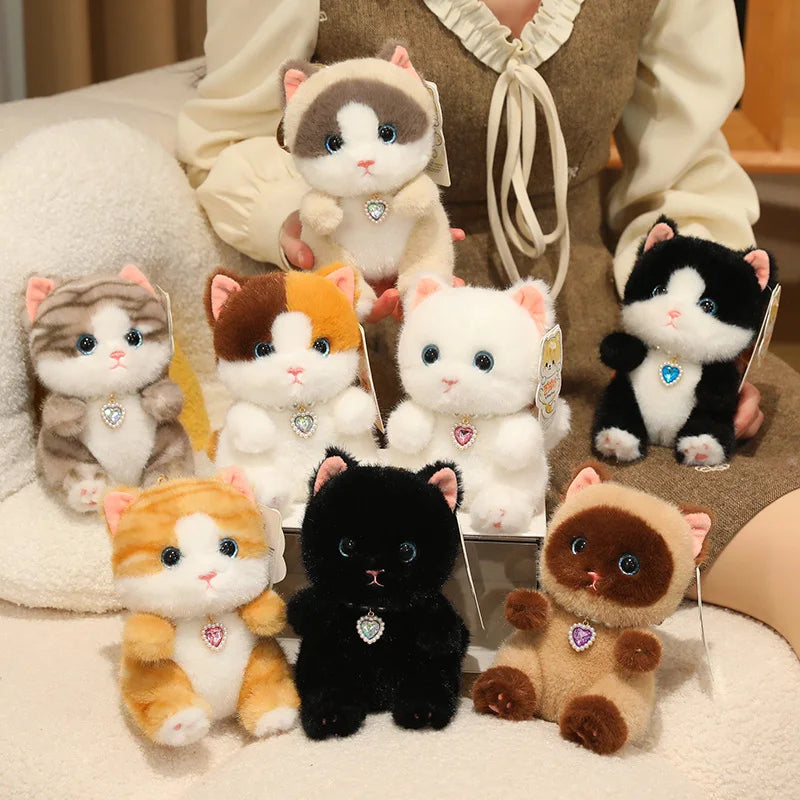Adorable Cat Plush Toys with Glitter Heart Collar - Image 2