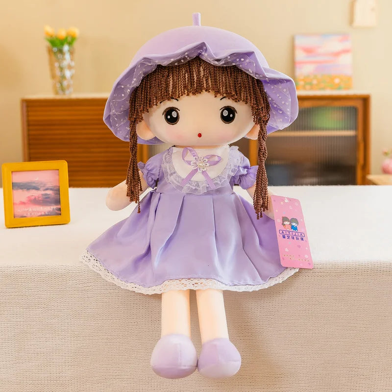 Cute Plush Doll with Plaid Hat & Polka Dot Dress - Image 14