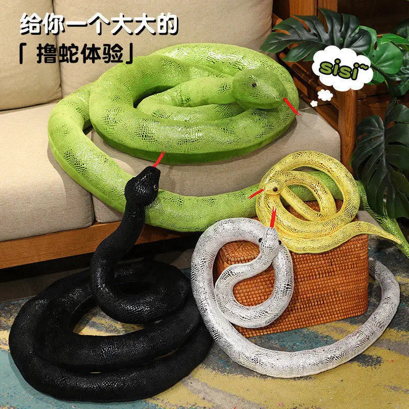 Black Scaled Snake Plush with Red Tongue - Image 6