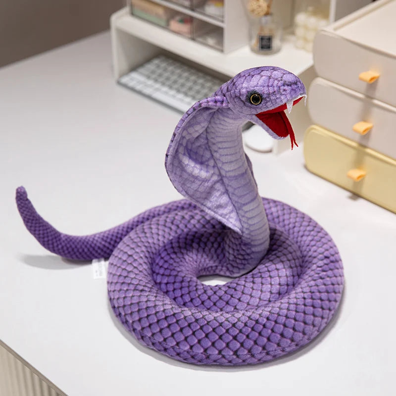 Lifelike Coiled Cobra Snake Plush Toy - Image 9