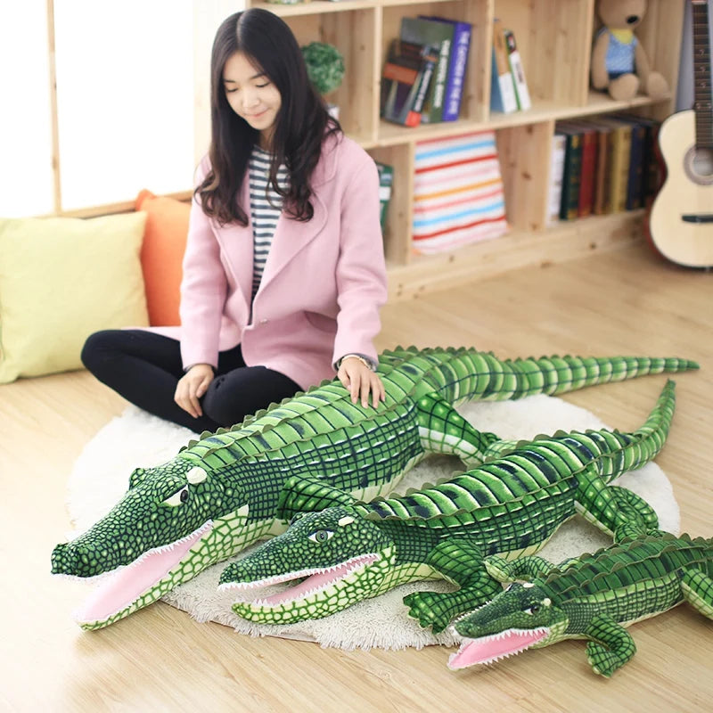 Giant Green Plush Crocodile with Open Mouth - Image 2