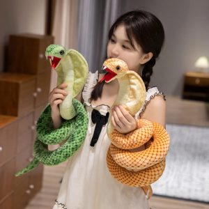 Realistic Hooded Cobra Plush Snake Toy