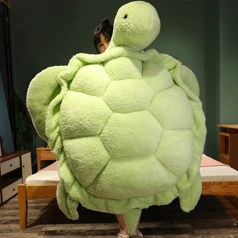 Soft Oversized Light Green Turtle Plush Pillow - Image 3