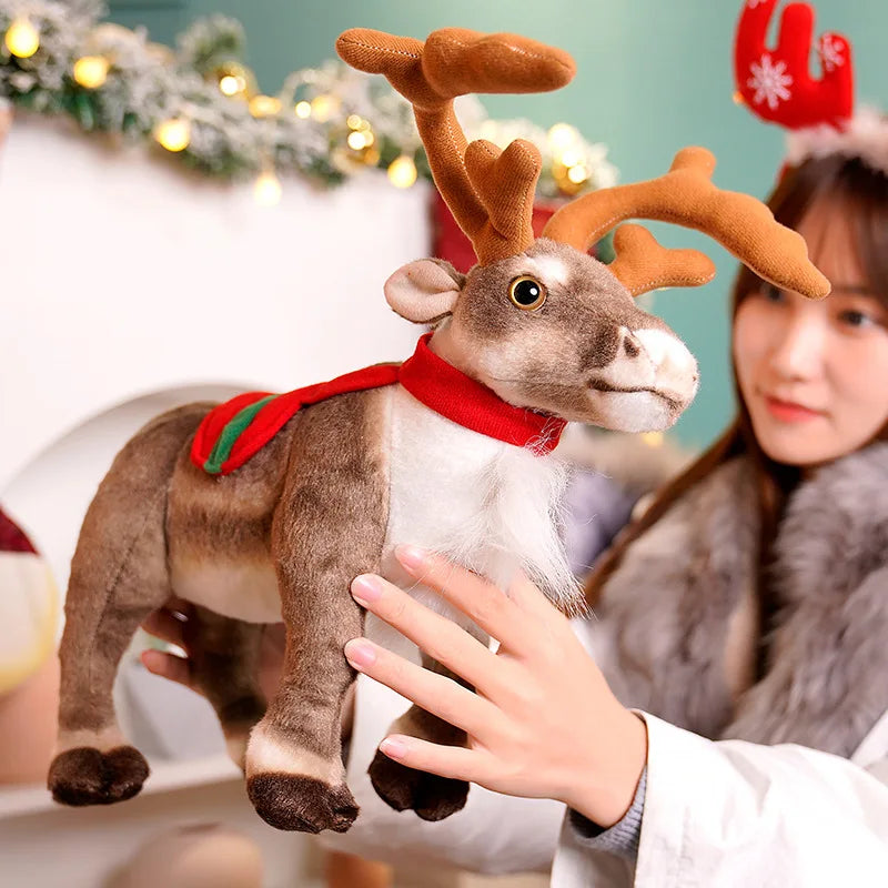 Christmas Reindeer Plush with Red Collar & Saddle - Image 6