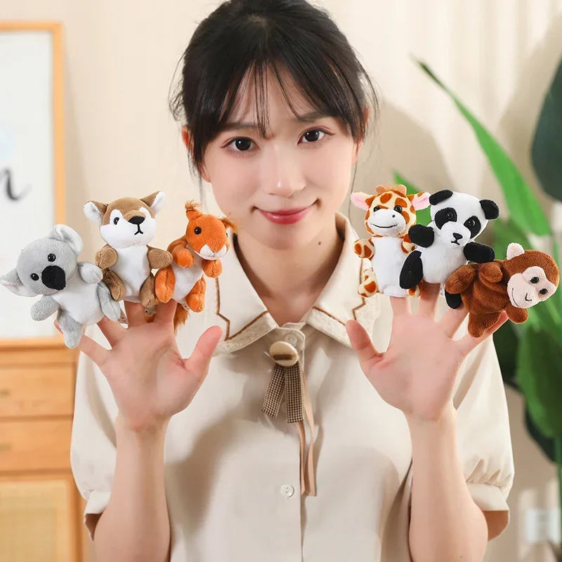 6-Piece Plush Wild Animal Finger Puppet Set - Image 41