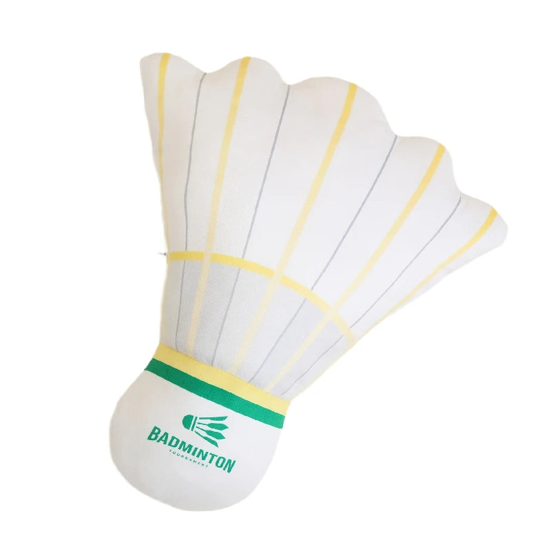 White & Green Striped Plush Badminton Shuttlecock Pillow - Image 7
