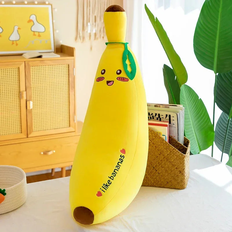 Bright Yellow Kawaii Banana Cuddle Pillow - Image 8