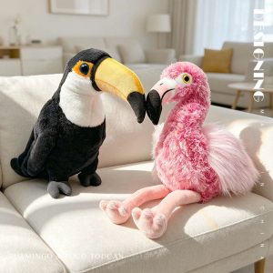Lifelike Toucan Stuffed Animal with Yellow Beak