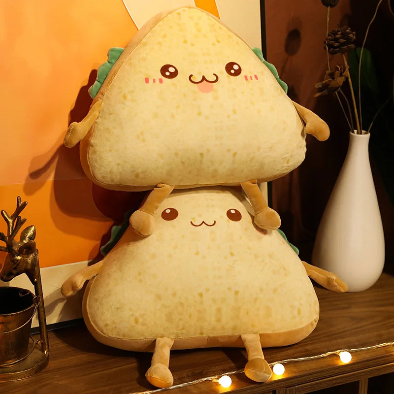 Cute Sandwich Plush Pillow with Expression Faces - Image 6