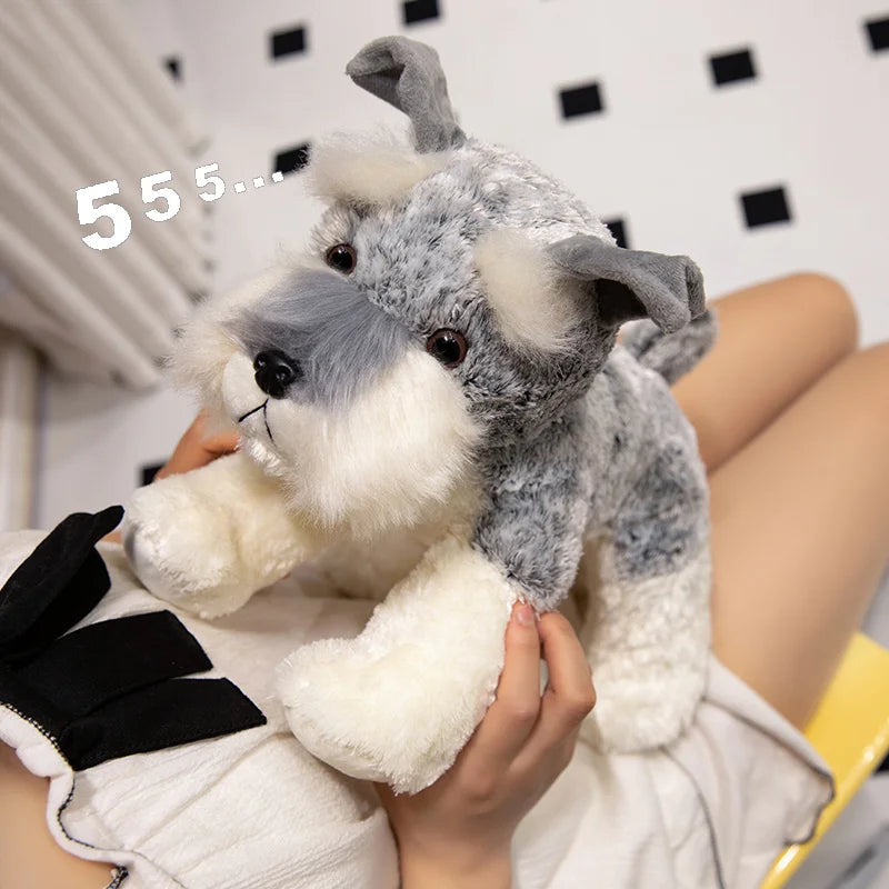 Soft Grey and White Schnauzer Plush Toy - Image 2