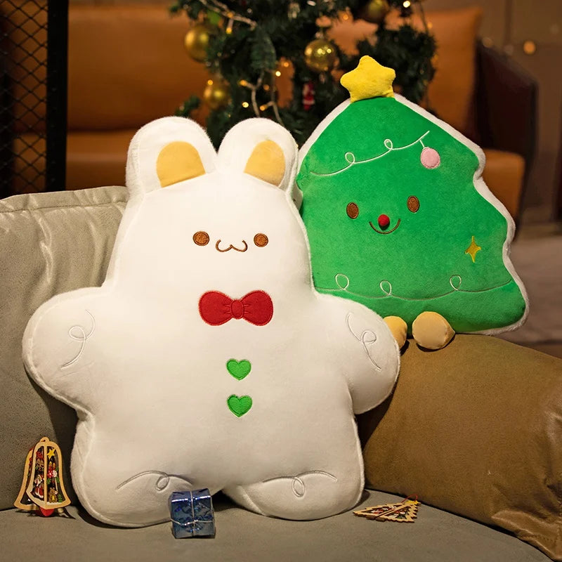 Oversized Gingerbread Man Plush Pillow with Candy Cane - Image 4