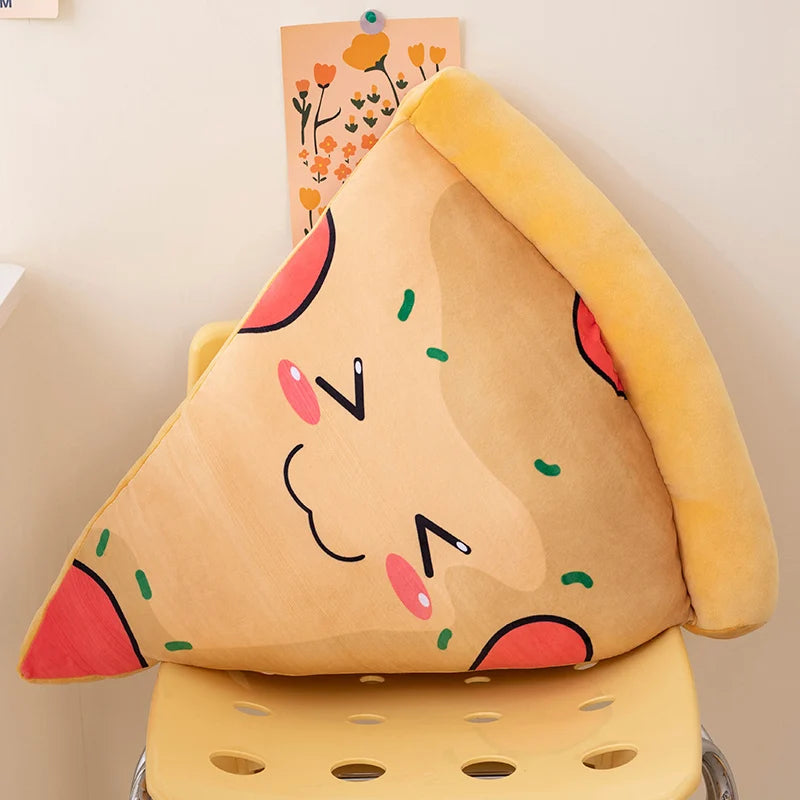 Soft Pizza Slice Plush Pillow with Kawaii Faces - Image 7