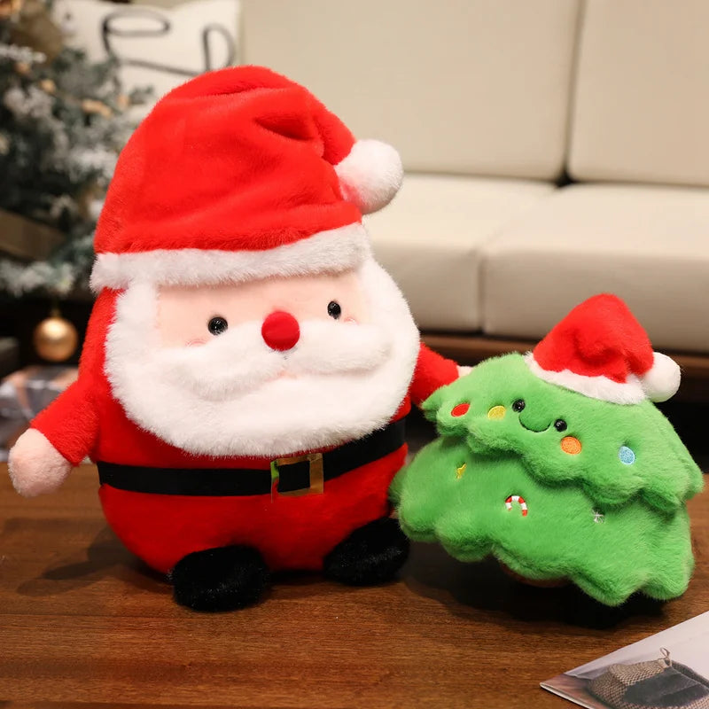 Adorable Christmas Tree Plush with Santa Hat - Image 3