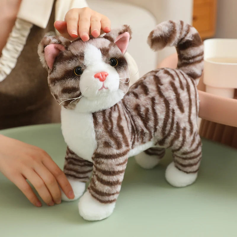 Realistic Black and White Tuxedo Cat Plush - Image 6