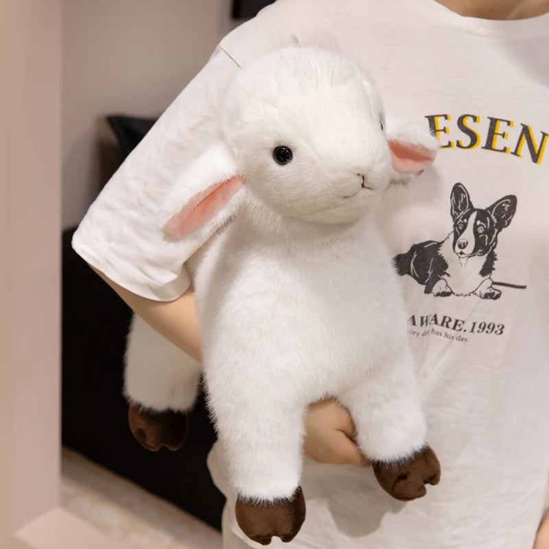 Fluffy White Plush Lamb Stuffed Animal - Image 4