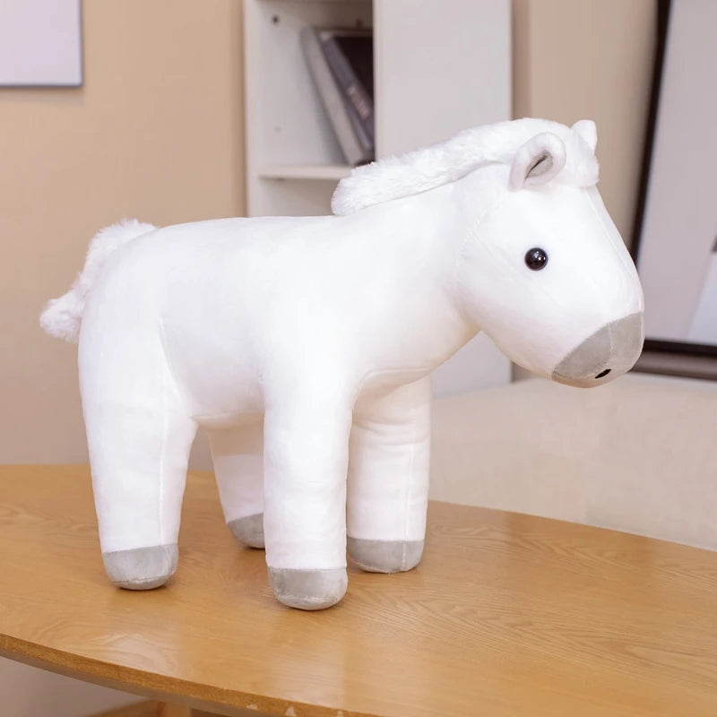 Cuddly Sitting Horse Plush Toy in Brown or White - Image 8