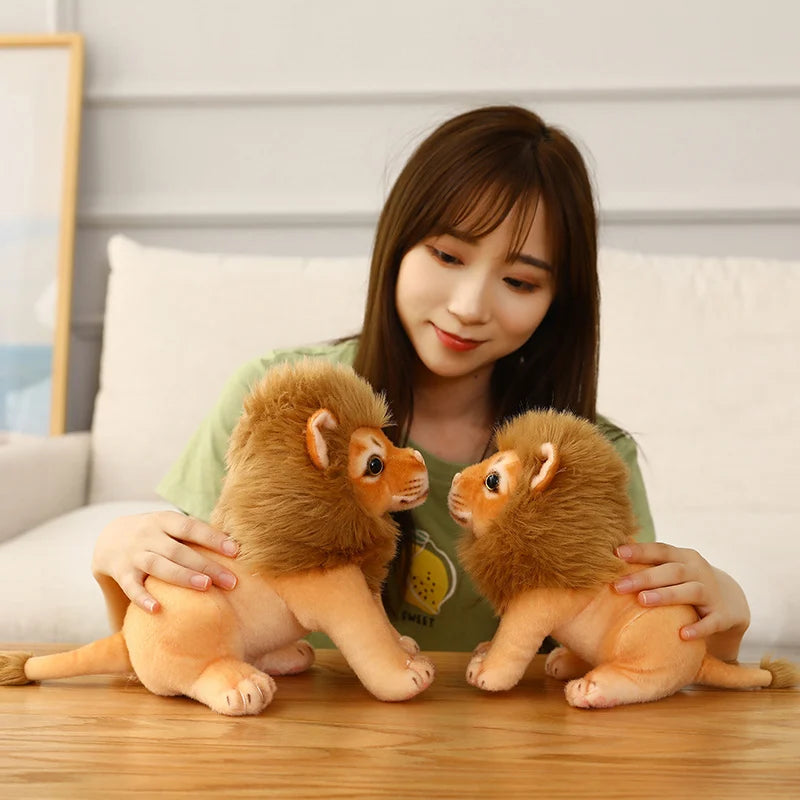 Light Orange Plush Lion Cub with Brown Mane - Image 4