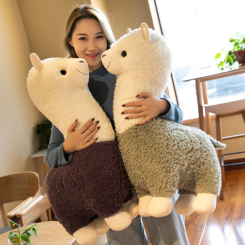 Oversized Cream and Pink Alpaca Plush Toy - Image 3