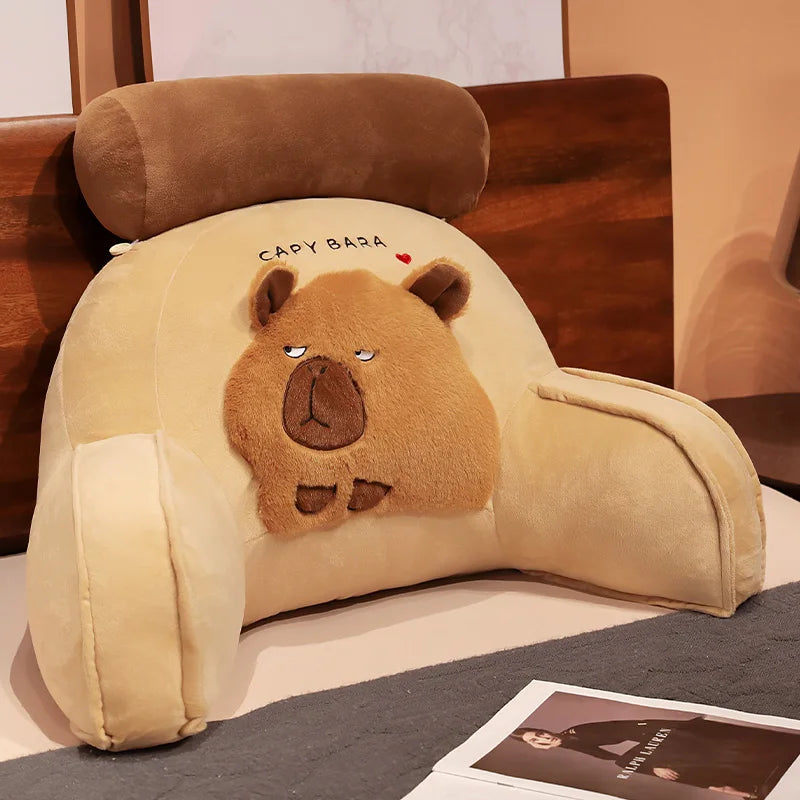 Soft Capybara Plush Reading Pillow with Neck Support - Image 7