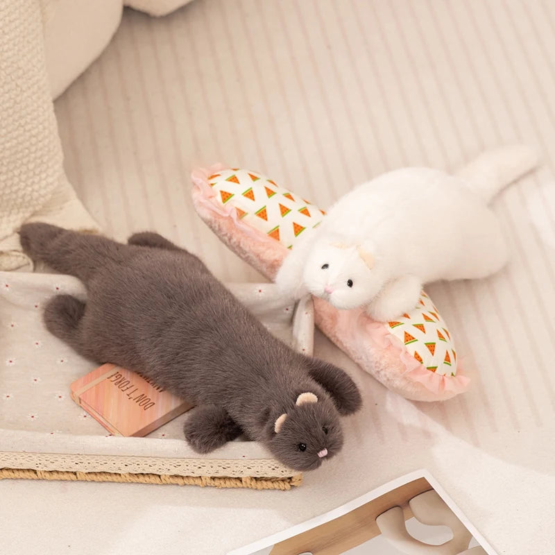 Cream White Soft Plush Ferret Toy - Image 3