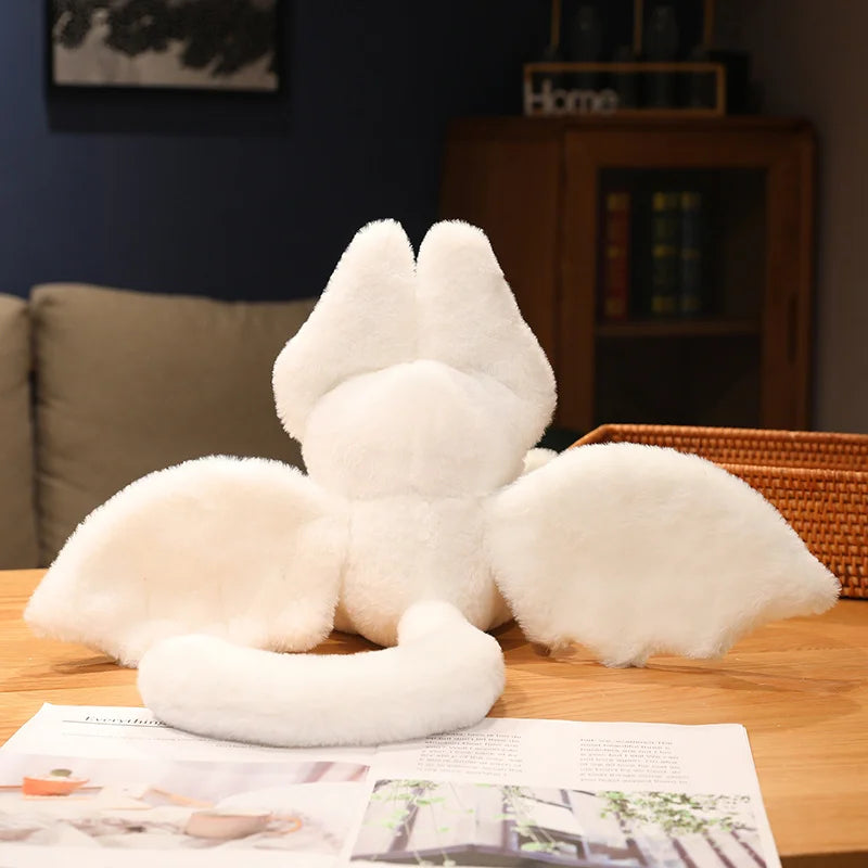 Fluffy White Winged Rabbit Plush Neck Pillow - Image 3